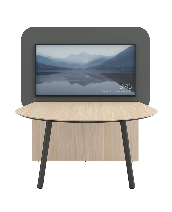 wbinteriors_bs_allsteel_conference_admix_dec2025 Allsteel Admix Media Wall & Table